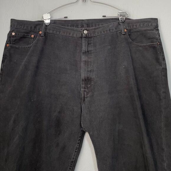 Levis 550 Jeans Mens Size 52X32 Black Denim Selvedge Grunge Workwear Utility - Picture 2 of 11